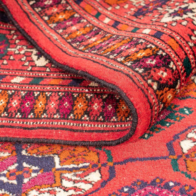 Alfombra Turkaman - 123 x 83 cm - rojo oscuro