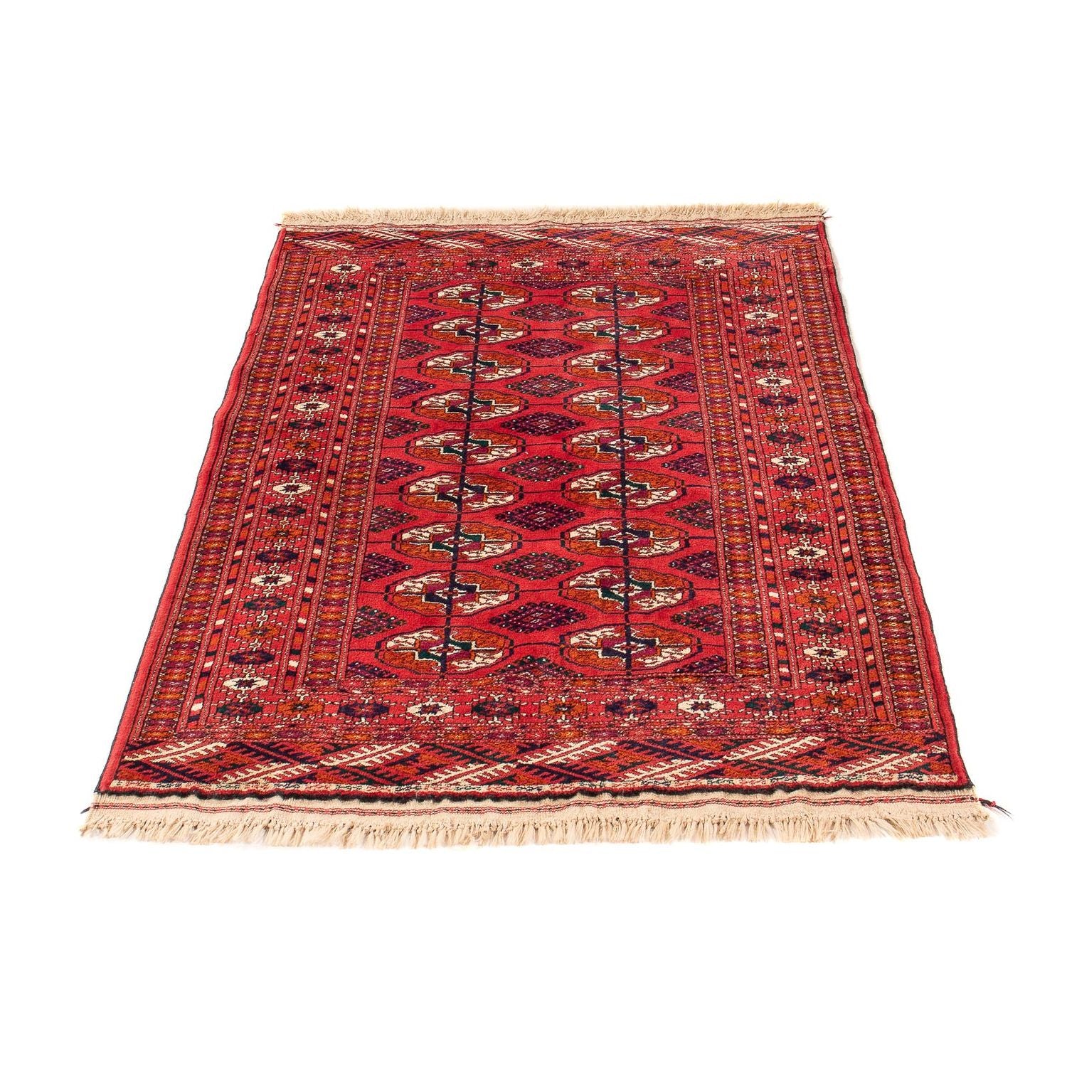 Alfombra Turkaman - 123 x 83 cm - rojo oscuro