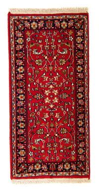 Alfombra oriental - Indus - 145 x 73 cm - rojo oscuro