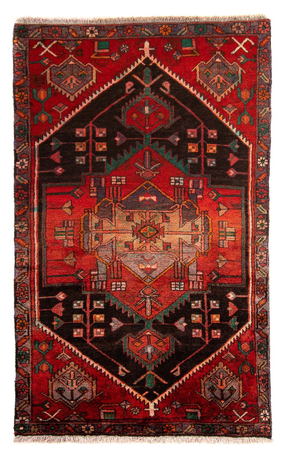 Alfombra persa - Nómada - 177 x 108 cm - rojo oscuro