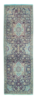 Alfombra de pasillo Alfombra Persa - Nain - Real - 290 x 92 cm - azul oscuro