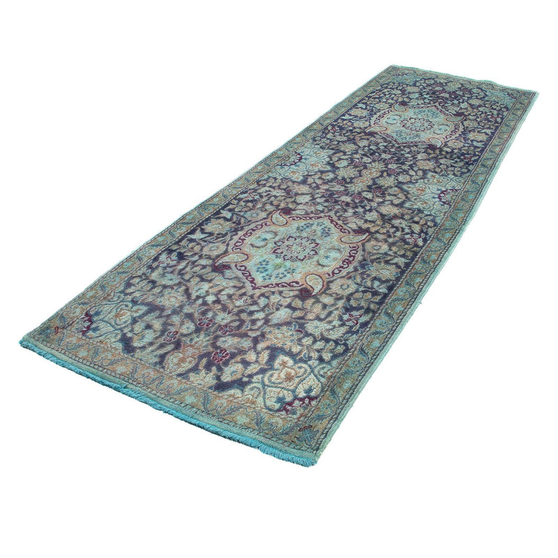 Alfombra de pasillo Alfombra Persa - Nain - Real - 290 x 92 cm - azul oscuro