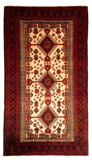 Alfombra Belutsch - 183 x 107 cm - rojo oscuro