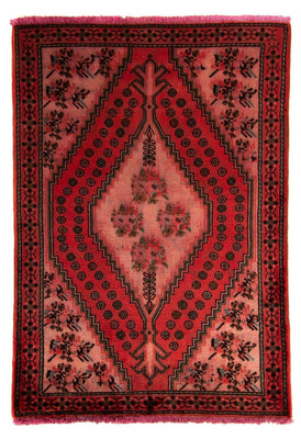 Alfombra persa - Nómada - 150 x 100 cm - rojo oscuro