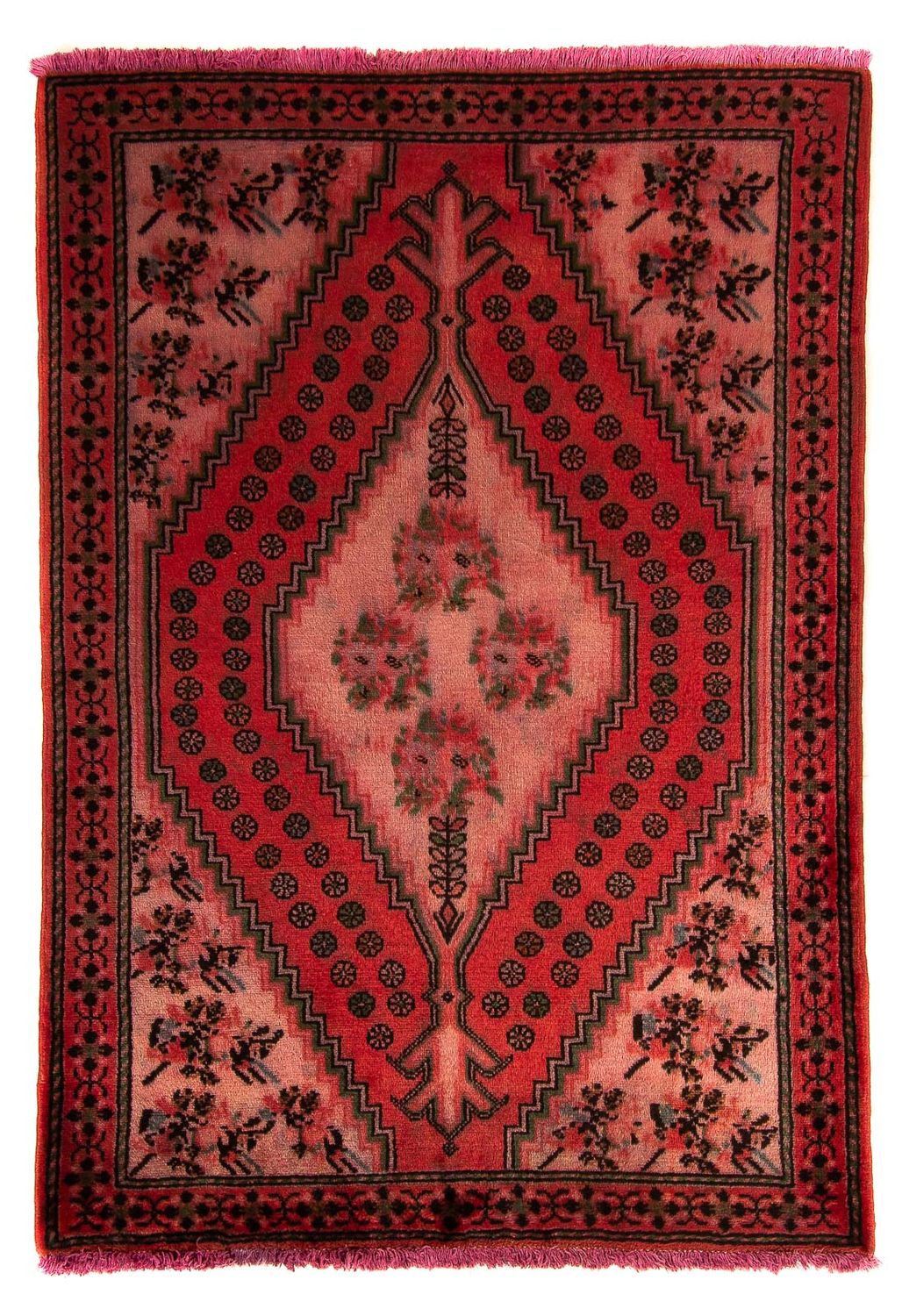 Alfombra persa - Nómada - 150 x 100 cm - rojo oscuro