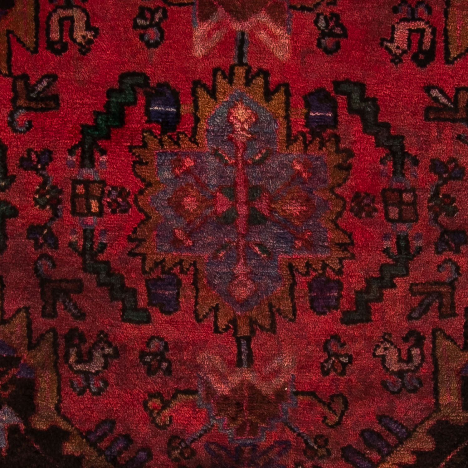 Alfombra persa - Nómada - 175 x 115 cm - rojo oscuro