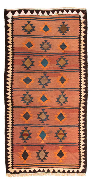 Alfombra de pasillo Alfombra Kelim - Antigua - 260 x 140 cm - multicolor