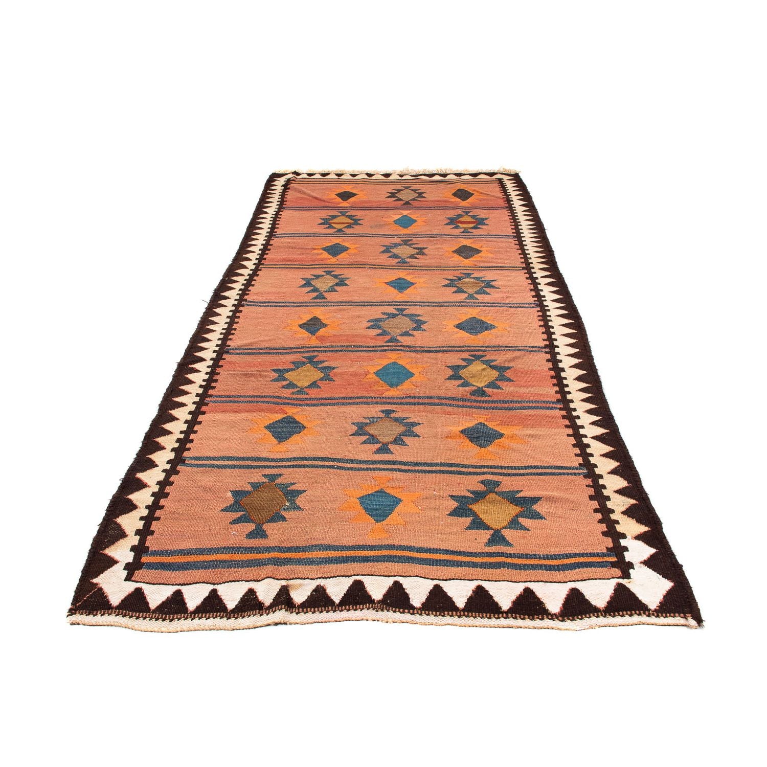 Alfombra de pasillo Alfombra Kelim - Antigua - 260 x 140 cm - multicolor