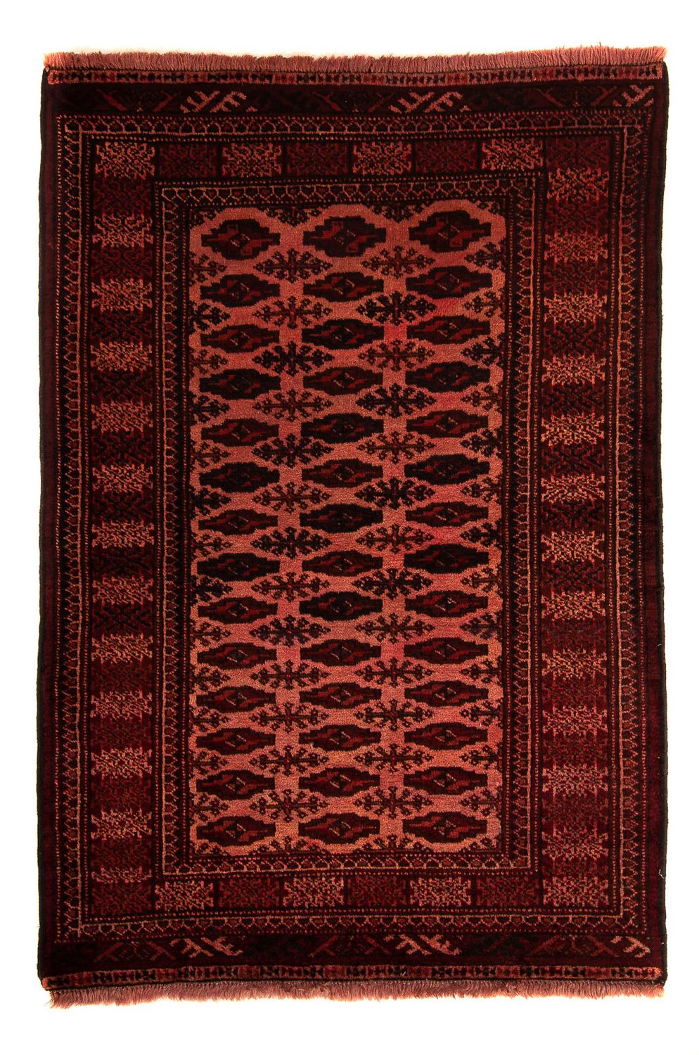 Alfombra afgana - Bukhara - 150 x 103 cm - rojo oscuro