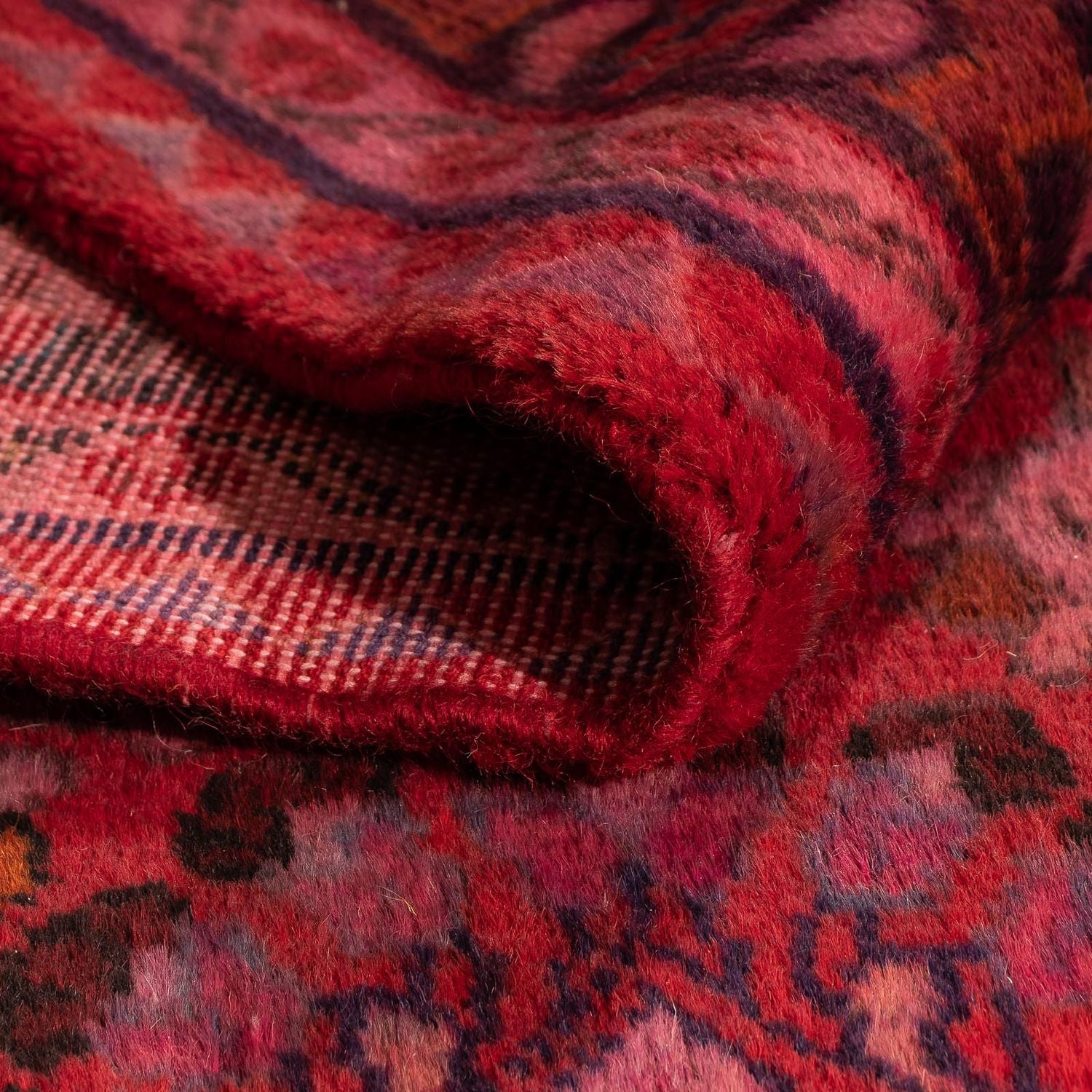 Alfombra persa - Nómada - 170 x 105 cm - rojo oscuro