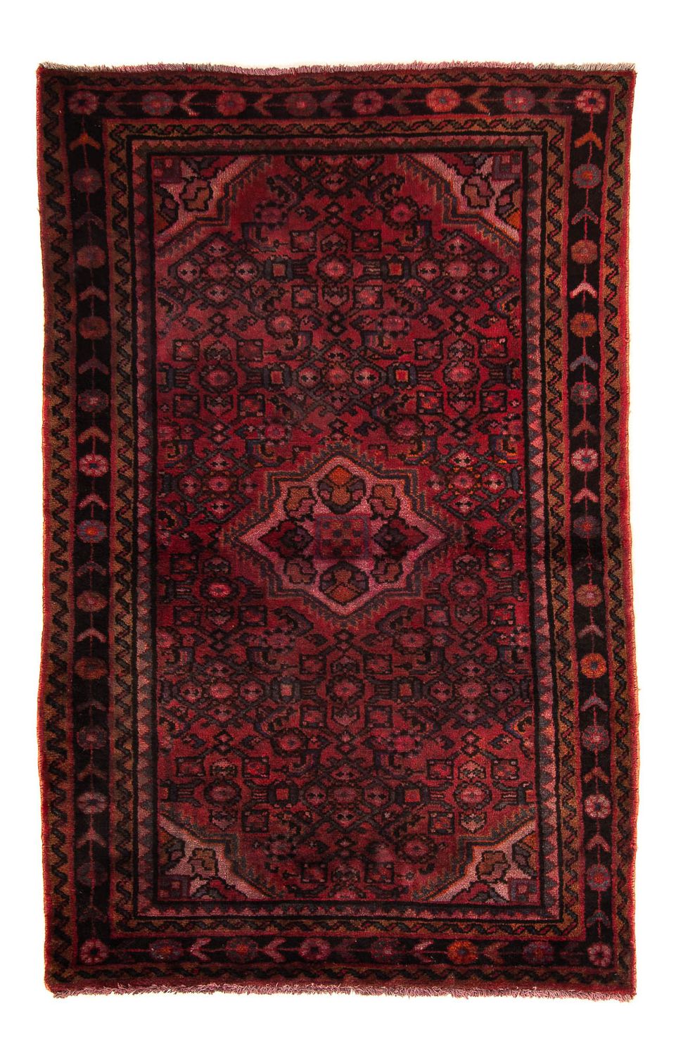 Alfombra persa - Nómada - 160 x 98 cm - rojo oscuro