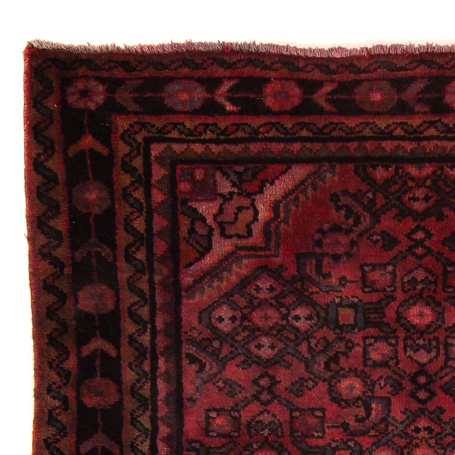 Alfombra persa - Nómada - 160 x 98 cm - rojo oscuro