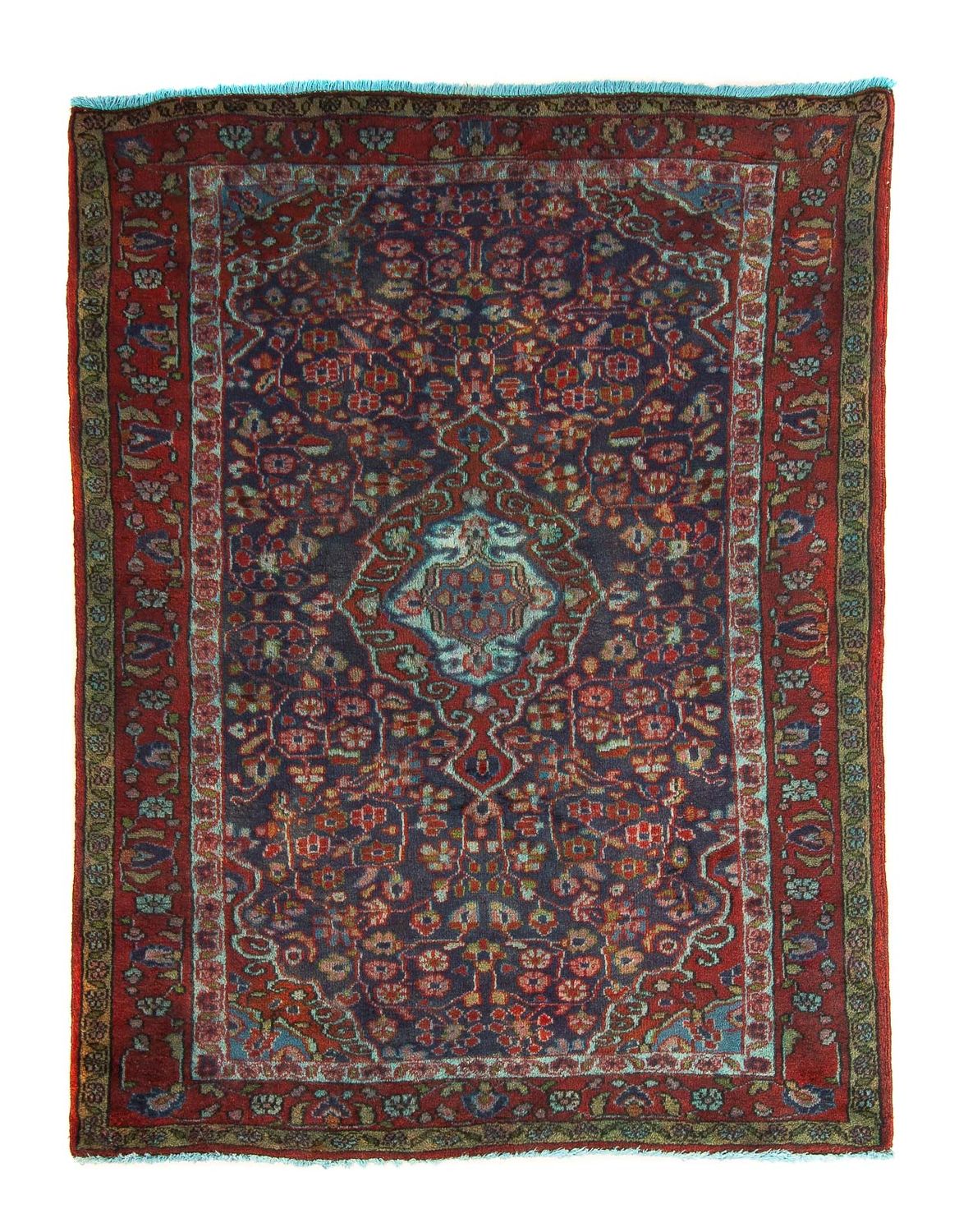 Alfombra persa - Nómada - 137 x 103 cm - azul oscuro