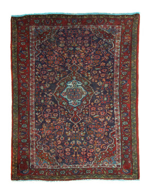 Alfombra persa - Nómada - 137 x 103 cm - azul oscuro
