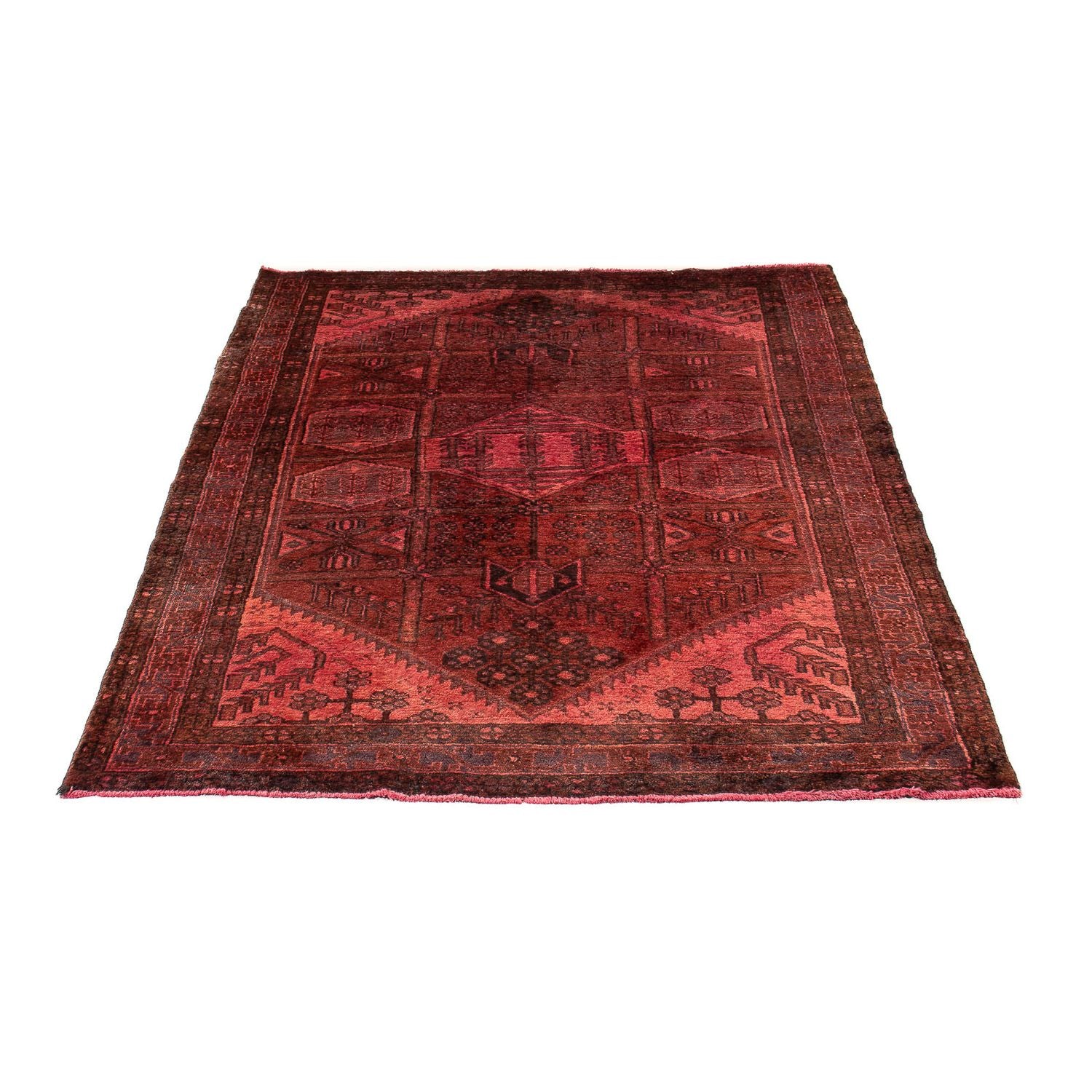 Alfombra persa - Nómada - 170 x 115 cm - rojo claro
