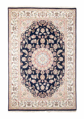 Alfombra oriental - Nain - Indus - 200 x 134 cm - azul oscuro