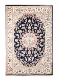 Alfombra oriental - Nain - Indus - 200 x 134 cm - azul oscuro