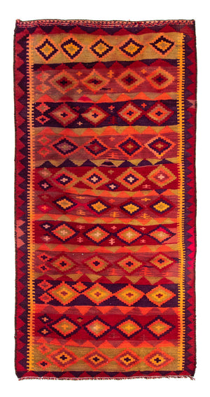 Alfombra de pasillo Alfombra Kelim - Antigua - 285 x 145 cm - multicolor