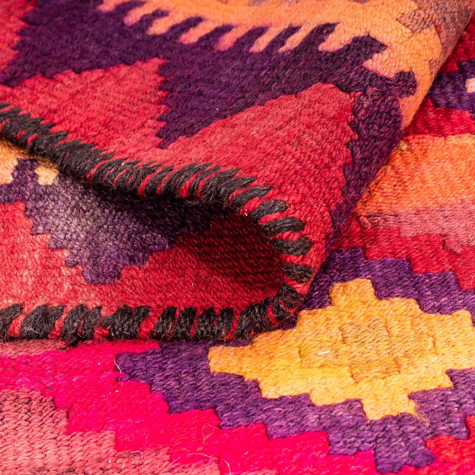 Alfombra de pasillo Alfombra Kelim - Antigua - 285 x 145 cm - multicolor
