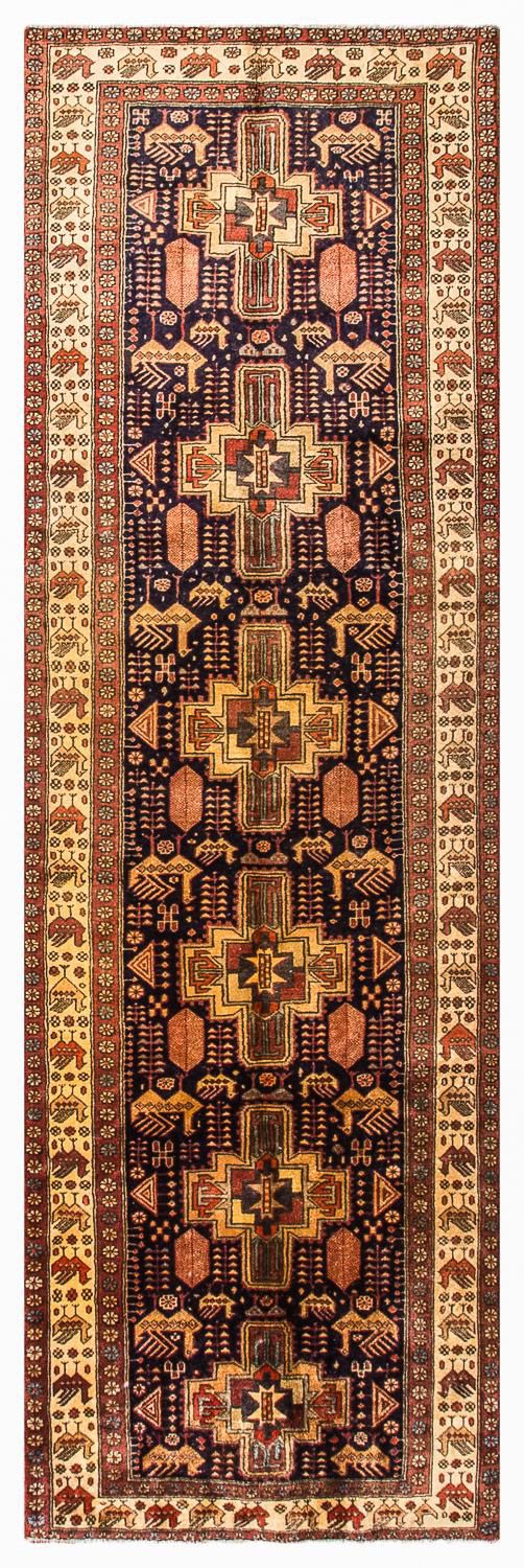 Alfombra de pasillo Alfombra persa - Nómada - 326 x 98 cm - azul oscuro