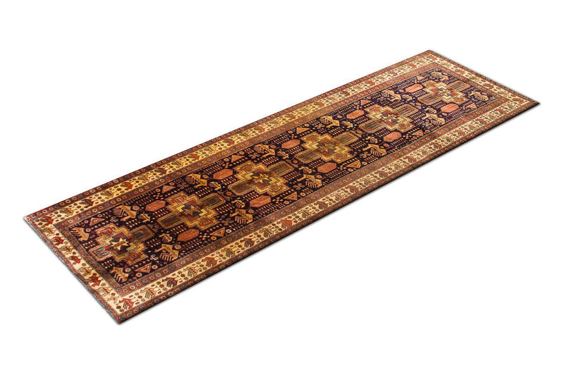 Alfombra de pasillo Alfombra persa - Nómada - 326 x 98 cm - azul oscuro