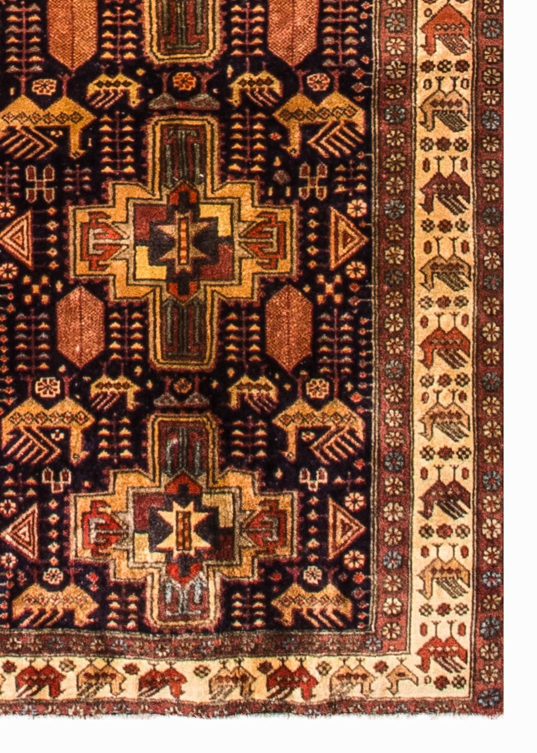 Alfombra de pasillo Alfombra persa - Nómada - 326 x 98 cm - azul oscuro