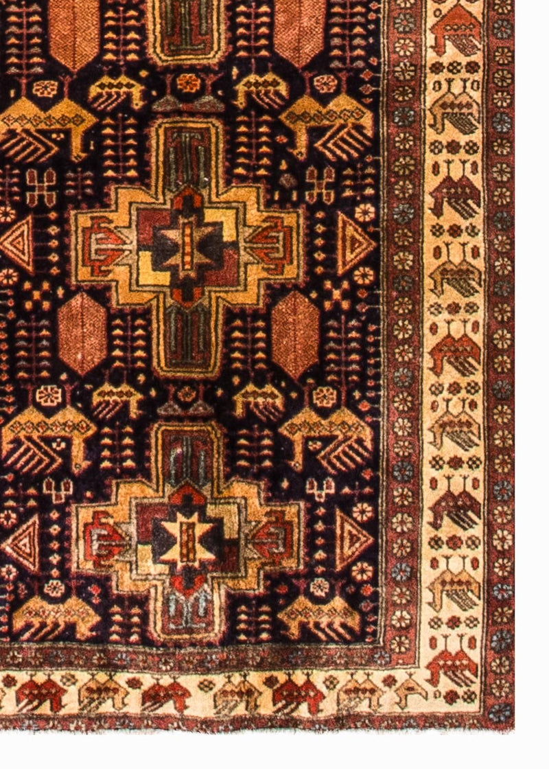 Alfombra de pasillo Alfombra persa - Nómada - 326 x 98 cm - azul oscuro