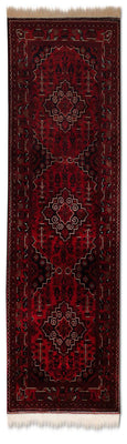 Alfombra de pasillo Alfombra afgana - Kunduz - 286 x 81 cm - rojo