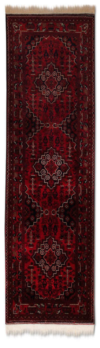 Alfombra de pasillo Alfombra afgana - Kunduz - 286 x 81 cm - rojo