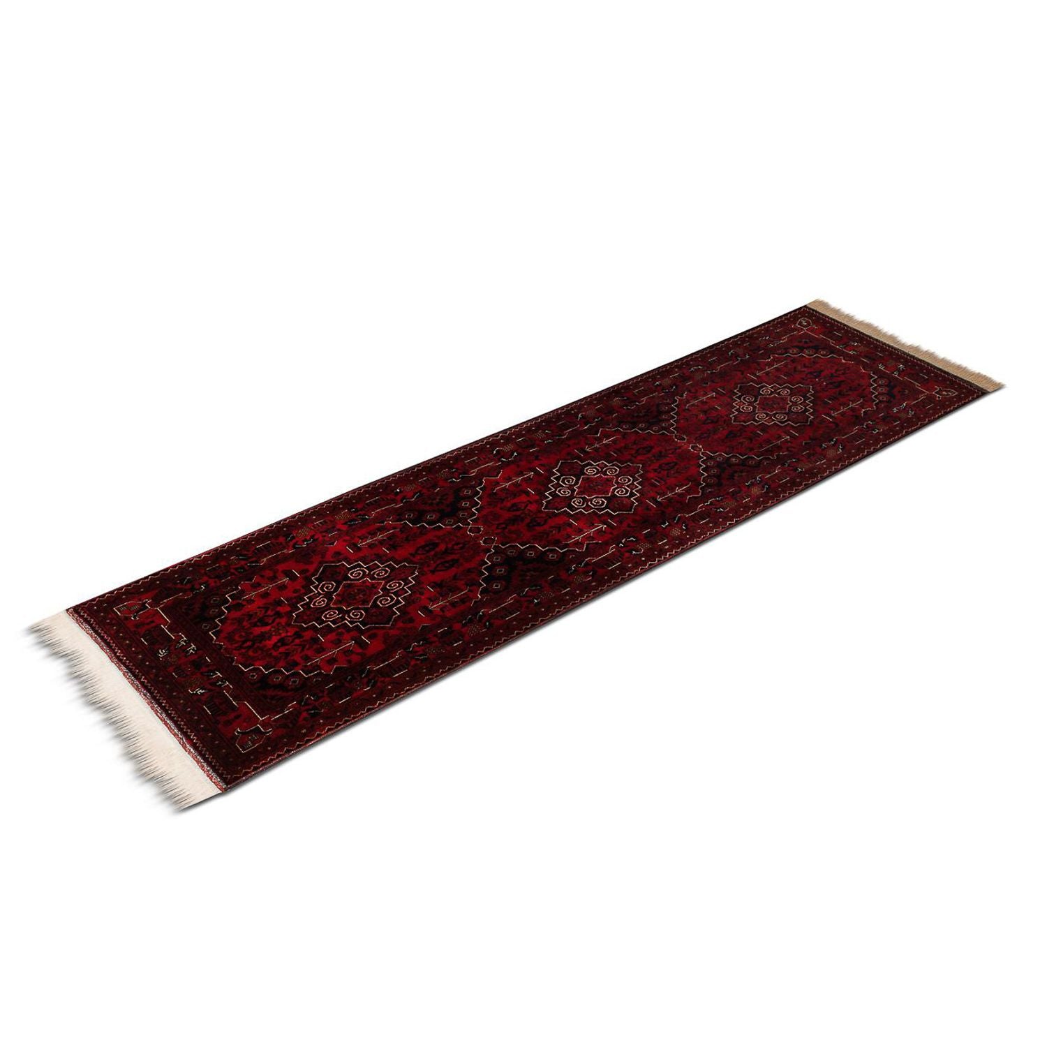 Alfombra de pasillo Alfombra afgana - Kunduz - 286 x 81 cm - rojo