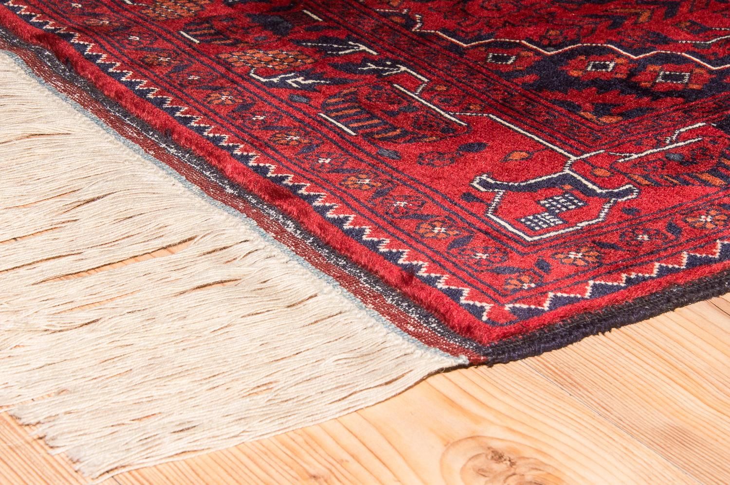 Alfombra de pasillo Alfombra afgana - Kunduz - 286 x 81 cm - rojo
