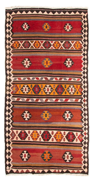 Alfombra de pasillo Alfombra Kelim - Antigua - 300 x 160 cm - multicolor