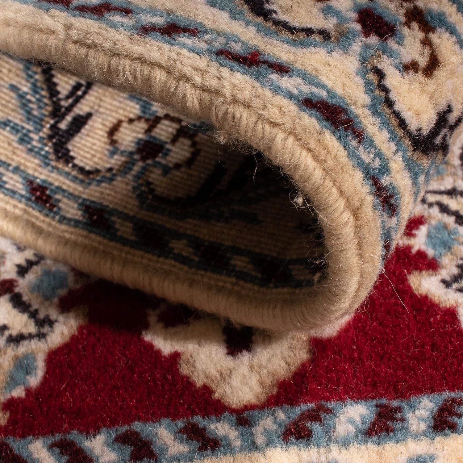 Alfombra Persa - Nain - Real - 100 x 60 cm - rojo oscuro
