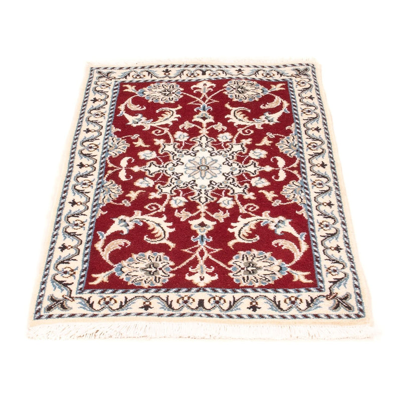 Alfombra Persa - Nain - Real - 100 x 60 cm - rojo oscuro