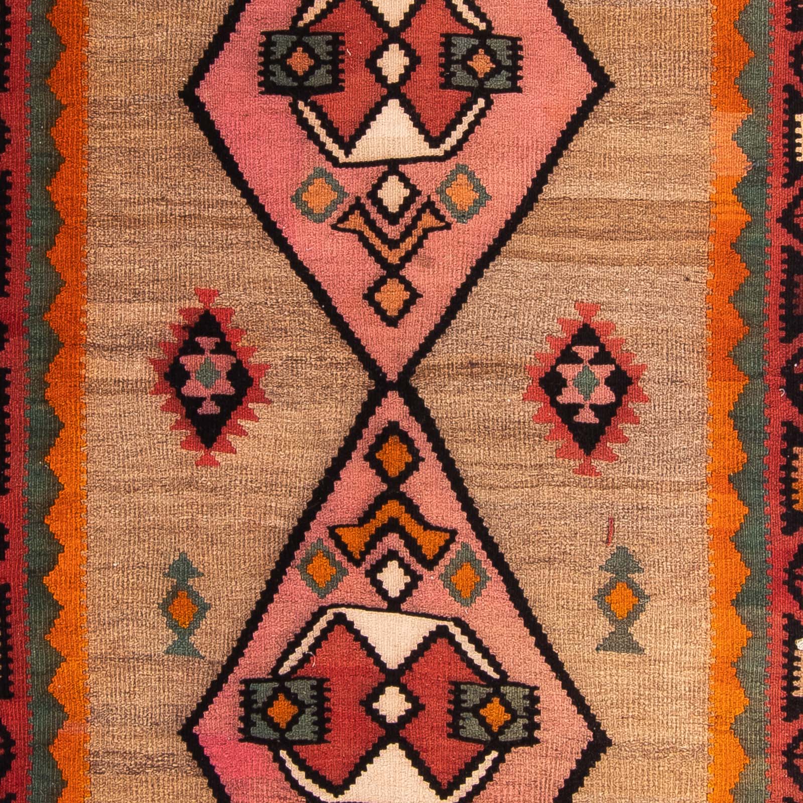 Alfombra de pasillo Alfombra Kelim - Antigua - 390 x 148 cm - multicolor