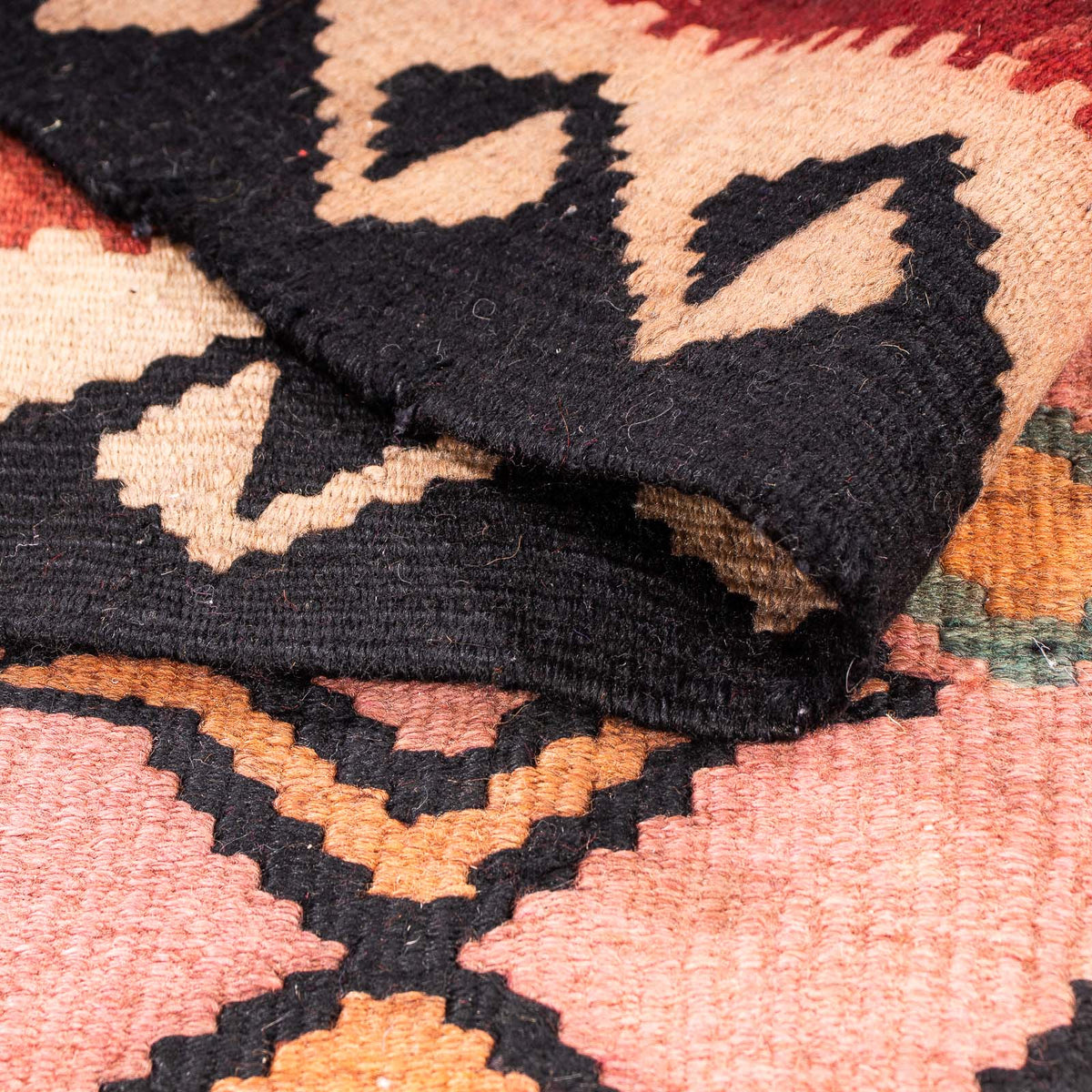 Alfombra de pasillo Alfombra Kelim - Antigua - 390 x 148 cm - multicolor