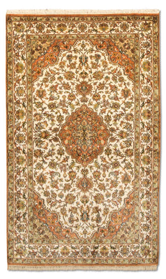 Alfombra de seda - Seda de Cachemira - 160 x 95 cm - beige