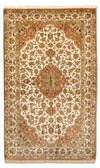Seda de Cachemira Alfombra 95x160cm - Alfombra oriental - Rectángulo / Beige / 95 x 160 cm Rectángulo