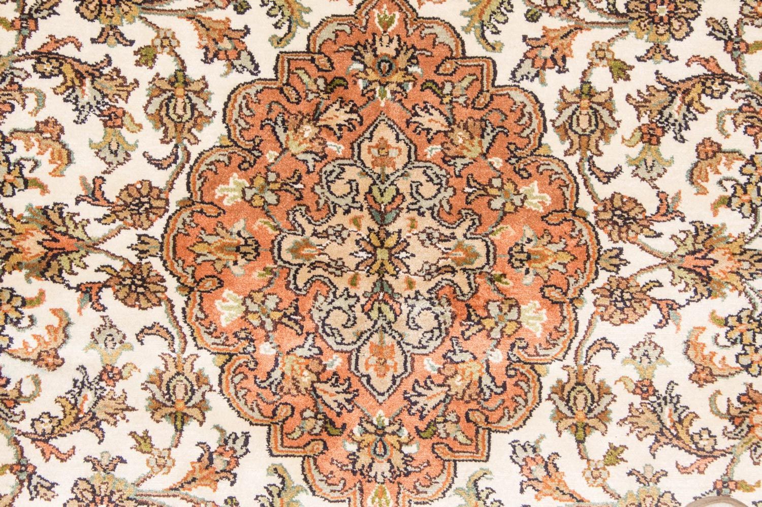 Alfombra de seda - Seda de Cachemira - 160 x 95 cm - beige