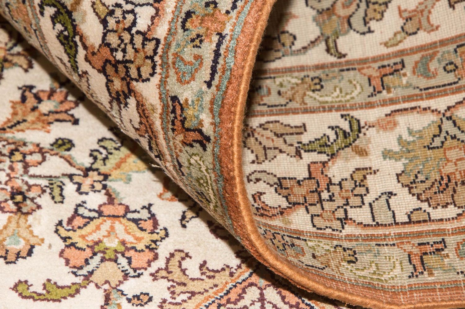 Alfombra de seda - Seda de Cachemira - 160 x 95 cm - beige