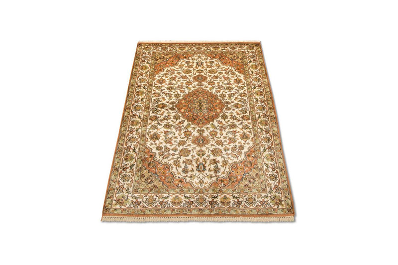 Alfombra de seda - Seda de Cachemira - 160 x 95 cm - beige