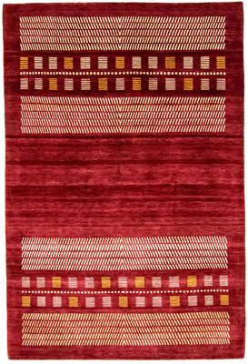 Alfombra Gabbeh - Loribaft Persa - 300 x 198 cm - rojo