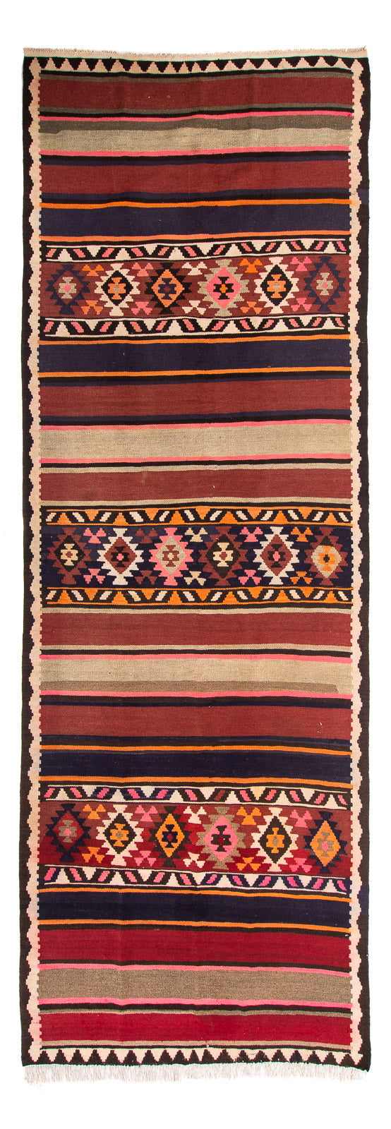 Alfombra de pasillo Alfombra Kelim - Antigua - 360 x 140 cm - multicolor