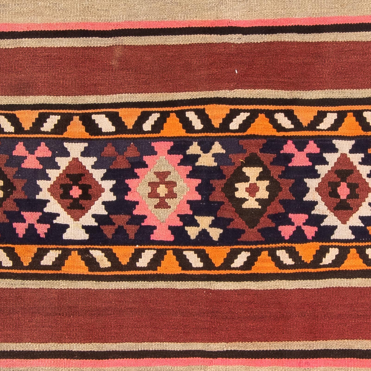 Alfombra de pasillo Alfombra Kelim - Antigua - 360 x 140 cm - multicolor