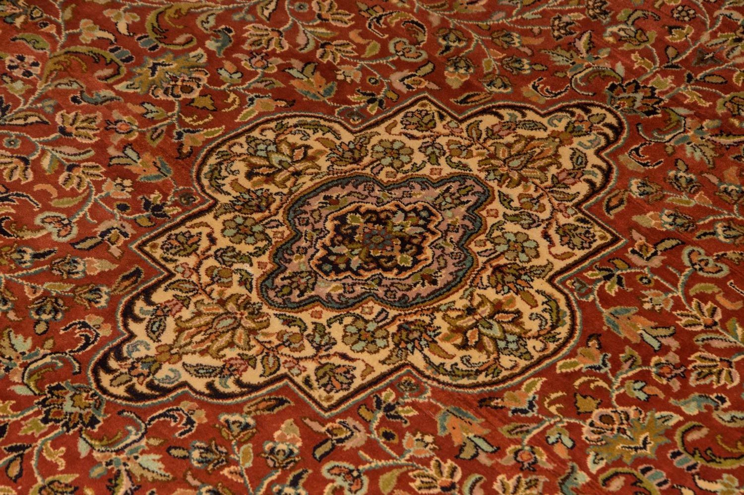 Alfombra de seda - Seda de Cachemira - 244 x 168 cm - naranja