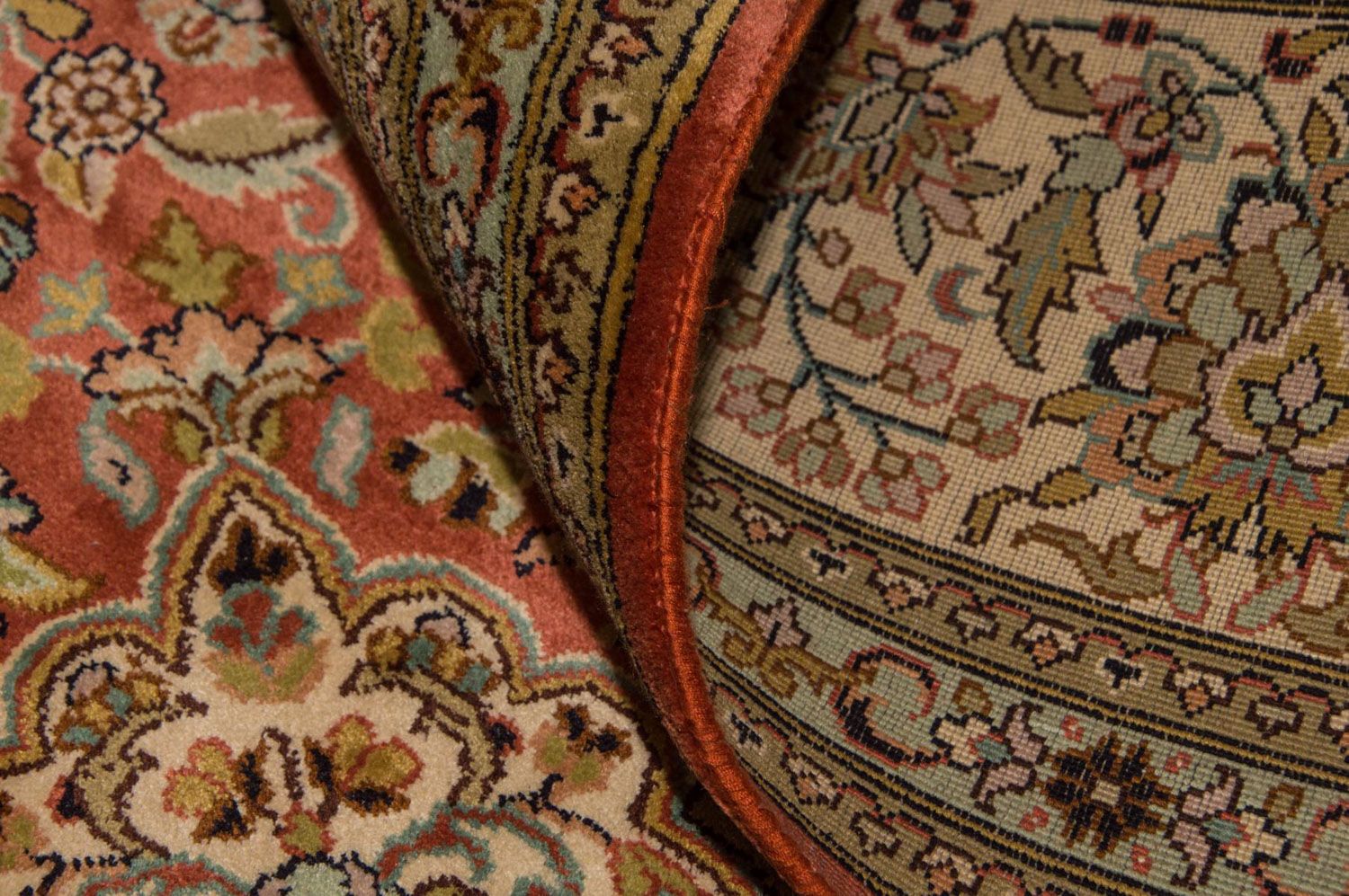 Alfombra de seda - Seda de Cachemira - 244 x 168 cm - naranja