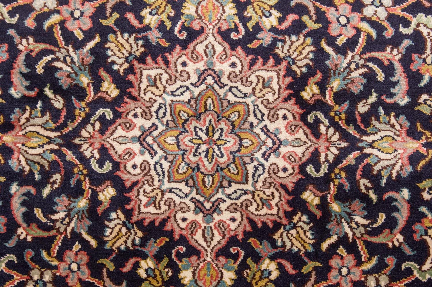Alfombra de seda - Seda de Cachemira - 150 x 93 cm - azul oscuro