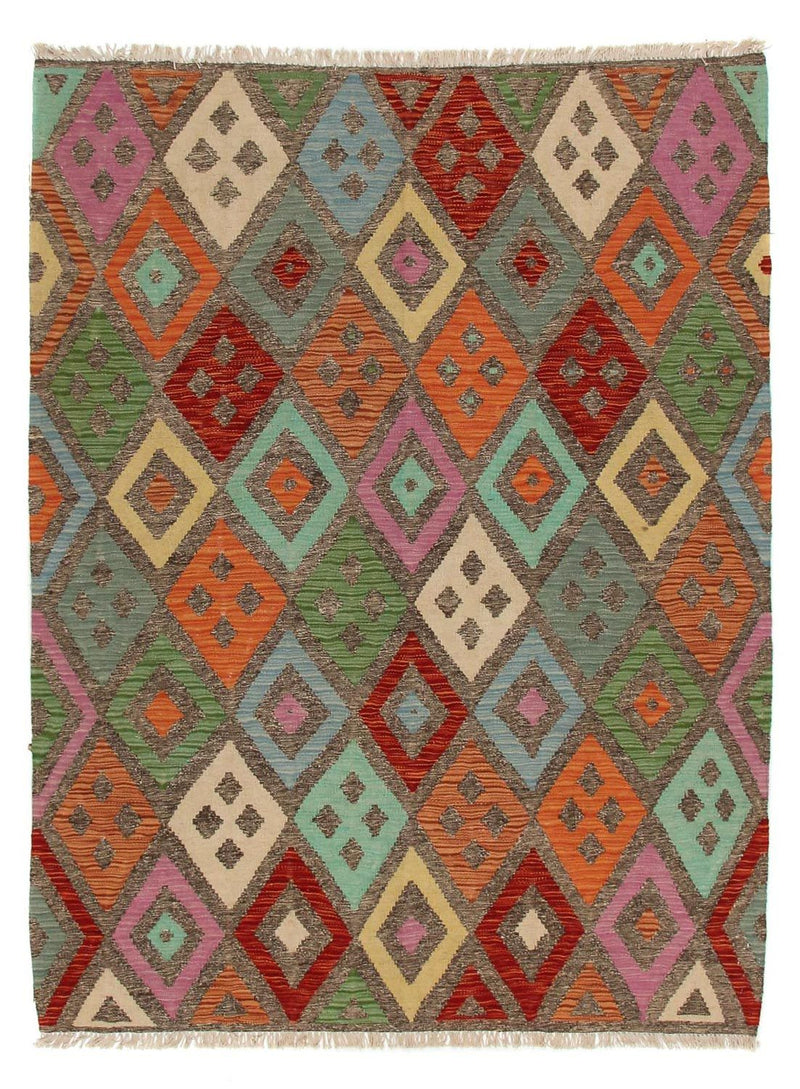 Alfombra Kelim - Splash - 194 x 151 cm - multicolor