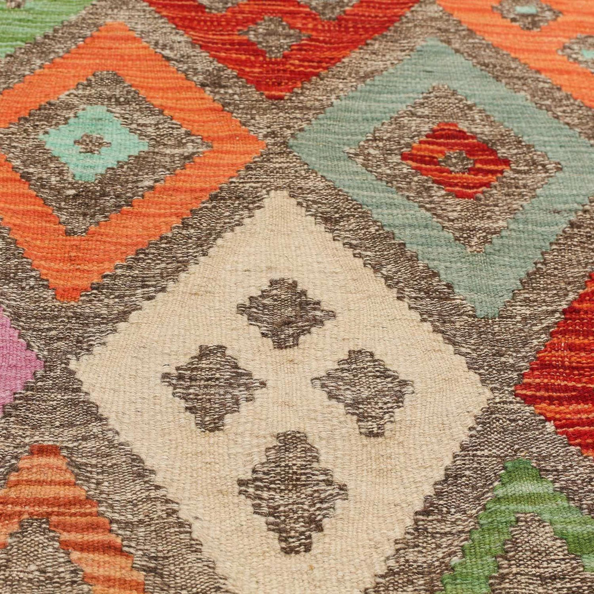 Alfombra Kelim - Splash - 194 x 151 cm - multicolor