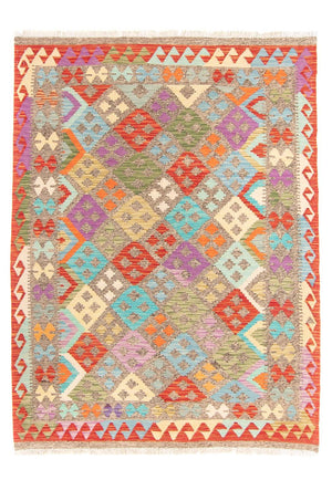 Alfombra Kelim - Splash - 206 x 155 cm - multicolor